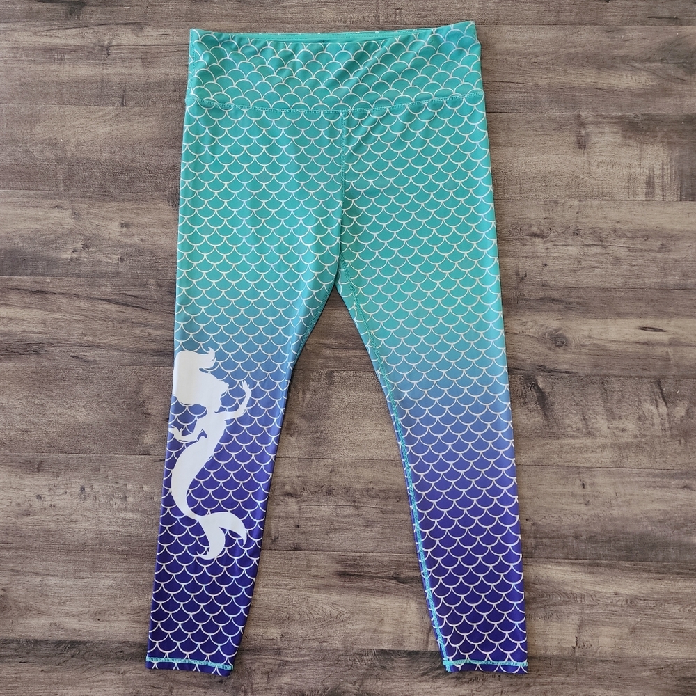 Disney Ariel Little Mermaid Scale Print Leggings XL